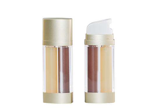 UKA72 PP Pump AS Bottle Airless Double Tube Square Bottle 15ml 15ml For Face Care ​