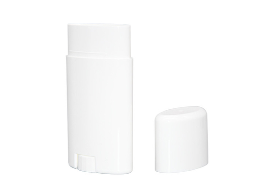 15g  50g 75g Plastic PP Oval Deodorant Stick Container With Flat Top Cap 0.5 - 2.5 Oz