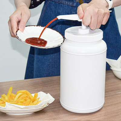 Square Head Sauce Dispenser Pump Food Grade 3000ml HDPE Container Set