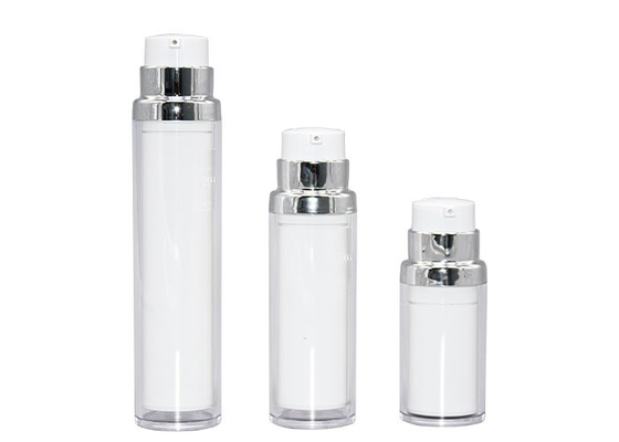 UKA65 Skin Care 15ml 30ml 50ml Double Wall Vacuum Bottle With Silver Shoulder