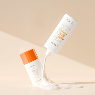 30ml 및 50ml 톡틀 액체 자외선 차단제 로션 병 다이아몬드 모양 특수 캡 여행 친화적 인 피부 관리 용기